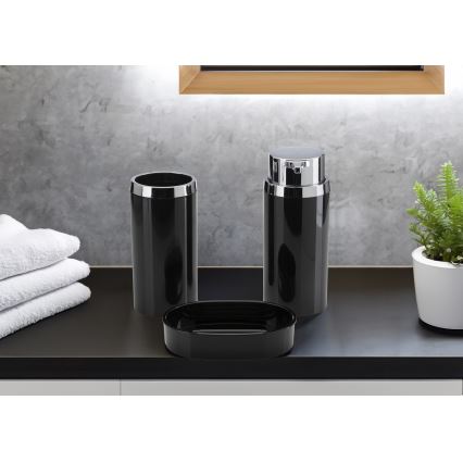 Set za kupaonicu CARMEN 5 kom crna/sjajni krom