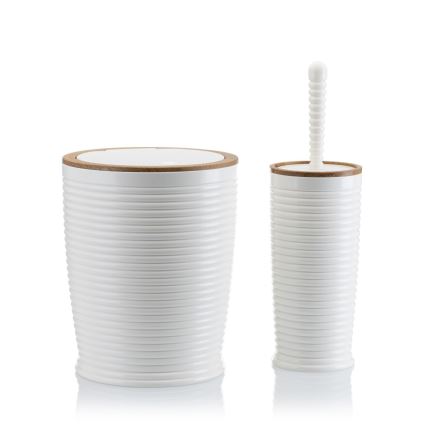 Set za kupaonicu CAROL 5 kom bijela/smeđa