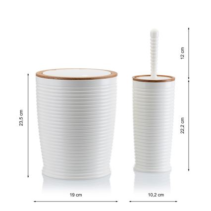 Set za kupaonicu CAROL 5 kom bijela/smeđa