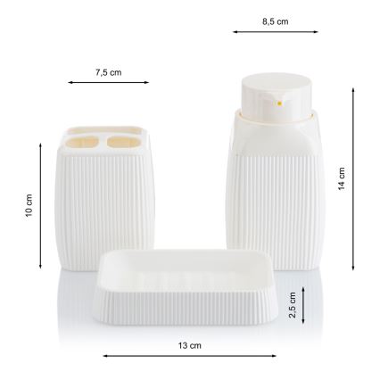 Set za kupaonicu CRYSTAL 5 kom bijela