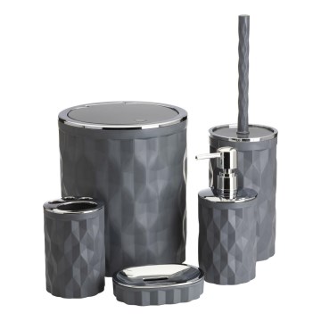 Set za kupaonicu REINA 5 kom antracit/sjajni krom