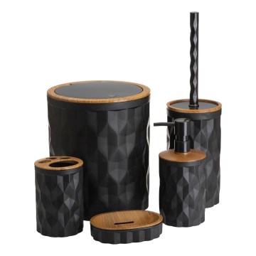Set za kupaonicu REINA 5 kom crna/smeđa