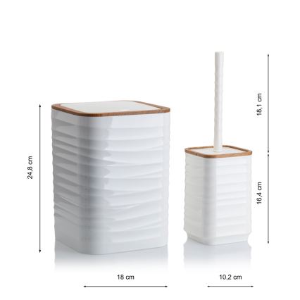 Set za kupaonicu WAVE 5 kom bijela/smeđa