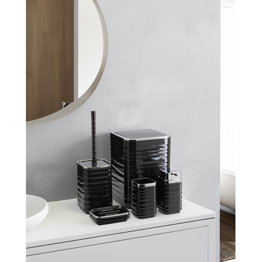 Set za kupaonicu WAVE 5 kom crna/sjajni krom