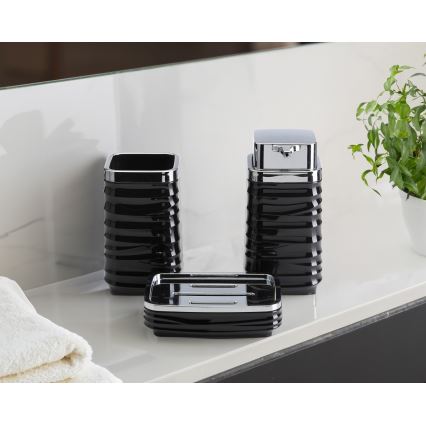 Set za kupaonicu WAVE 5 kom crna/sjajni krom
