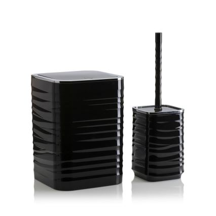 Set za kupaonicu WAVE 5 kom crna/sjajni krom