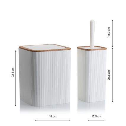 Set za kupaonicu ZOYA 5 kom bijela/smeđa