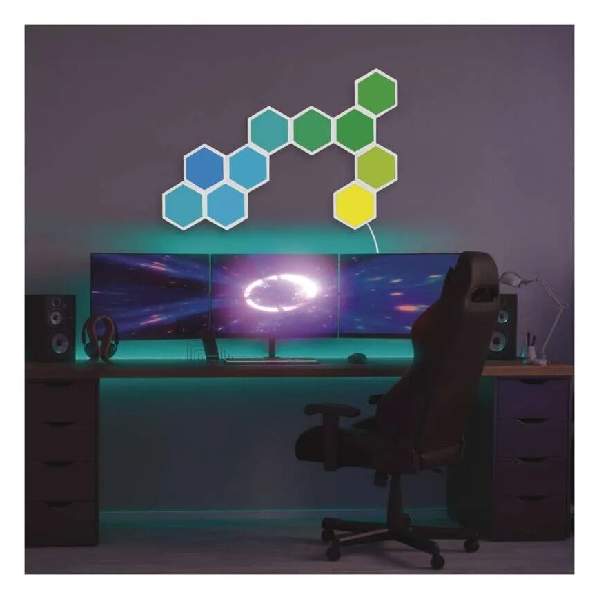 Komplet 3x LED RGBIC+CCT prigušivih panela - proširenje LED/1,8W/230V Wi-Fi Tuya