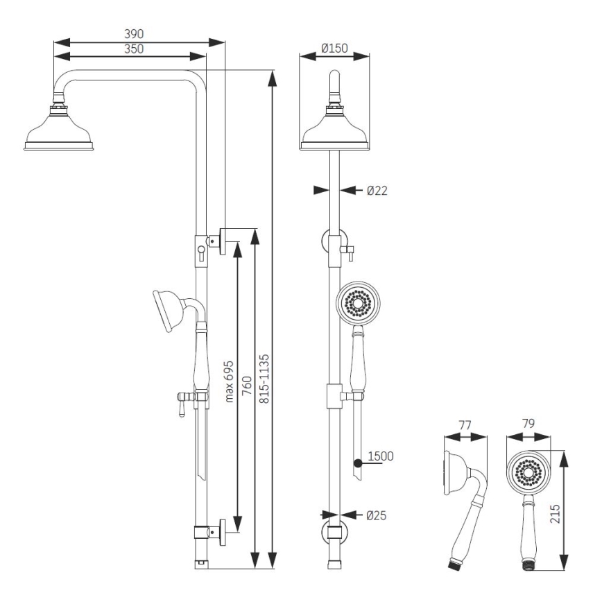 Set za tuširanje AEROSKOBING mesing