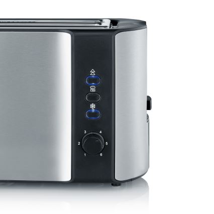Severin AT 2590 - Toster s četiri utora 1400W/230V nehrđajući čelik/crna