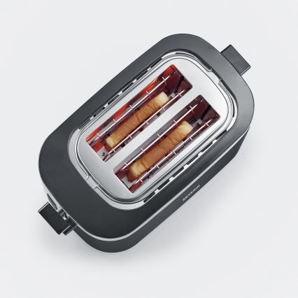 Severin AT 9264 - Toster s dva otvora 800W/230V nehrđajući čelik/crna