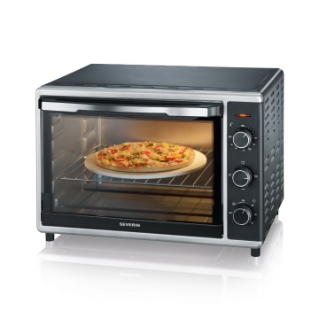 Severin TO 2058 - Konvekcijska pećnica s grilom i kamenom za pizzu 1800W/230V 42 l crna