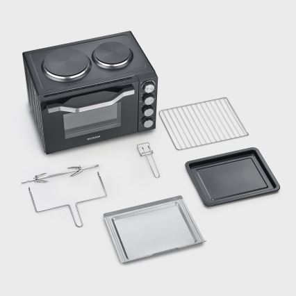 Severin TO 2074 - konvekcijska pećnica s grilom i kuhalnim pločama, 2500 W/230 V, 30 l, crna