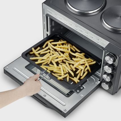 Severin TO 2074 - konvekcijska pećnica s grilom i kuhalnim pločama, 2500 W/230 V, 30 l, crna