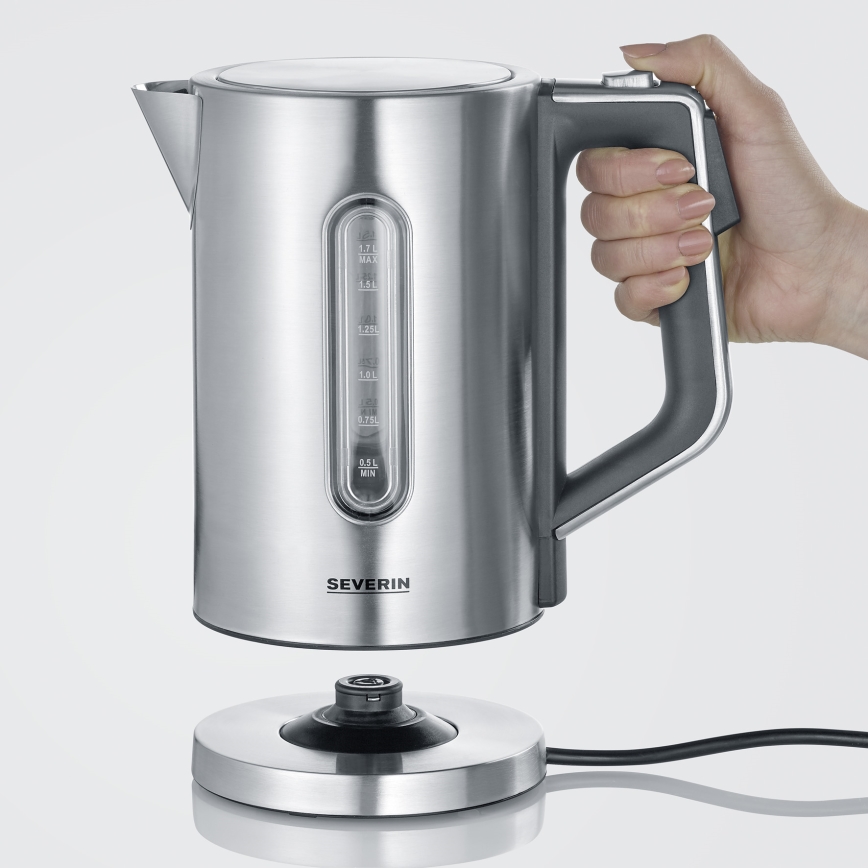 Severin WK 3418 - Brzo kuhalo za vodu 1,7 l 3000 W/230 V nehrđajući čelik/crna