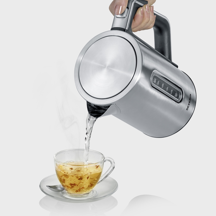 Severin WK 3418 - Brzo kuhalo za vodu 1,7 l 3000 W/230 V nehrđajući čelik/crna