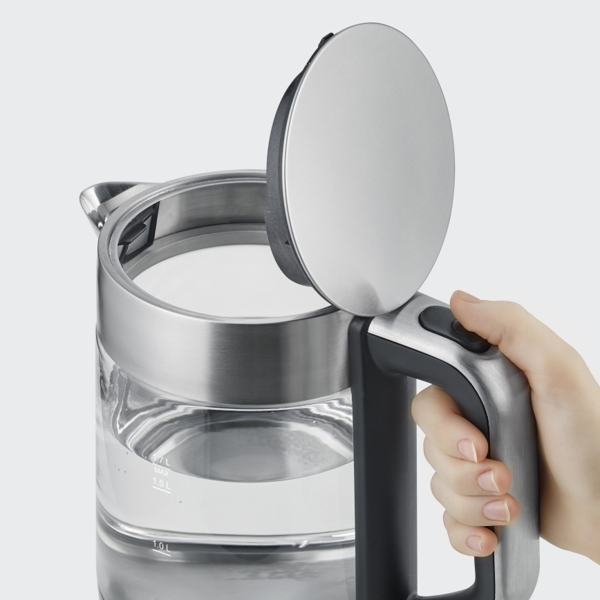 Severin WK 3420 - Električno kuhalo za vodu 1,7 l 2200 W/230 V inox/staklo