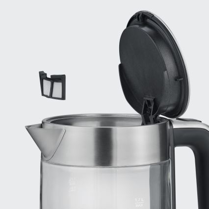 Severin WK 3420 - Električno kuhalo za vodu 1,7 l 2200 W/230 V inox/staklo