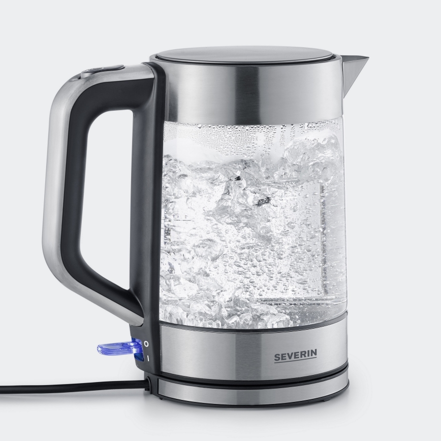 Severin WK 3420 - Električno kuhalo za vodu 1,7 l 2200 W/230 V inox/staklo
