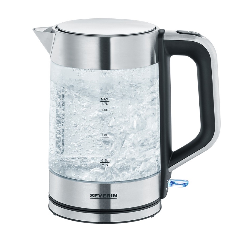 Severin WK 3420 - Električno kuhalo za vodu 1,7 l 2200 W/230 V inox/staklo
