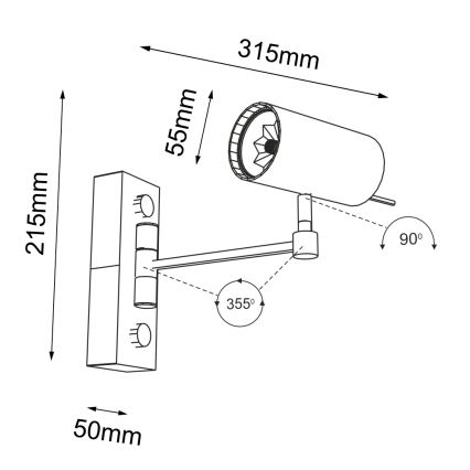 Shilo - Zidna lampa 1xGU10/15W/230V crna
