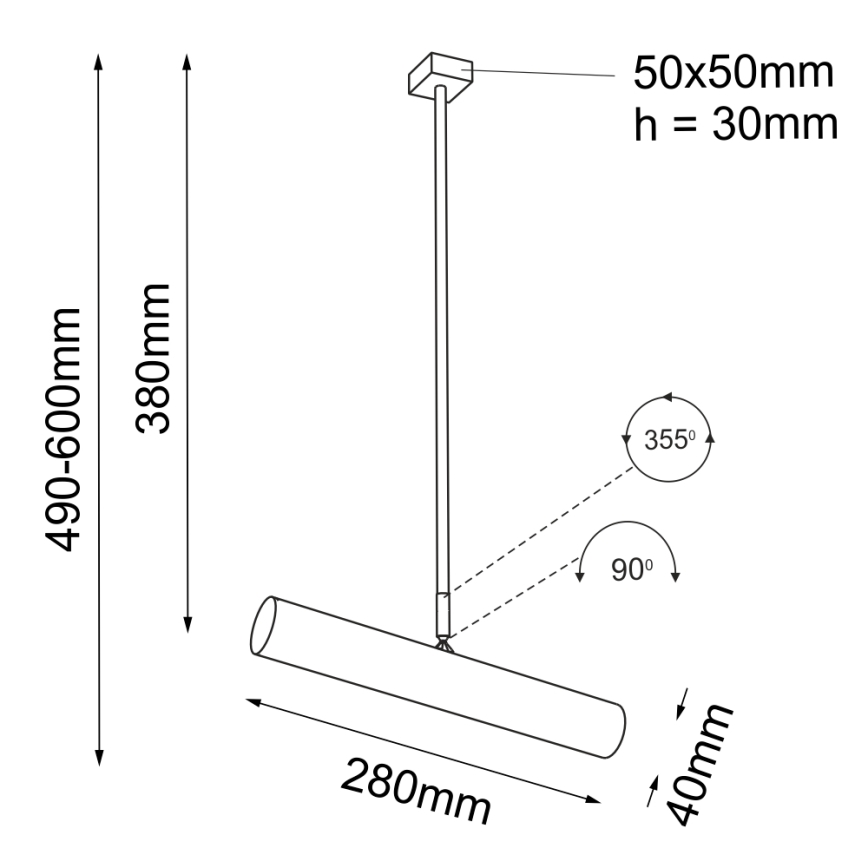Shilo - Viseći luster 1xGU10-MR11/15W/230V crna