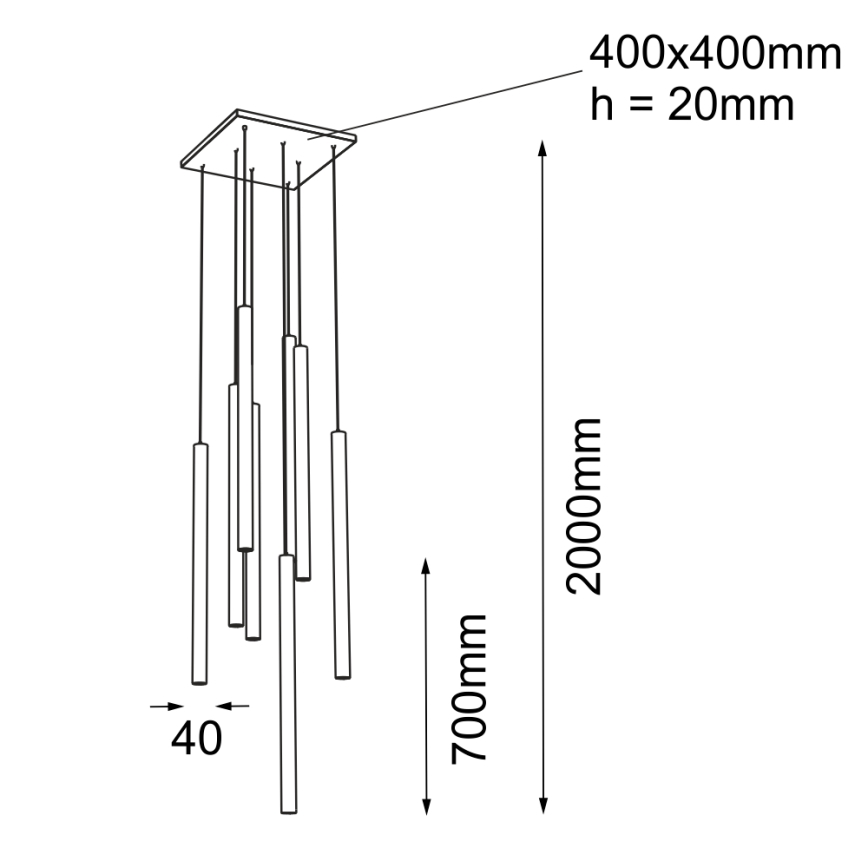 Shilo - Luster na sajli 8xGU10-MR11/15W/230V crna