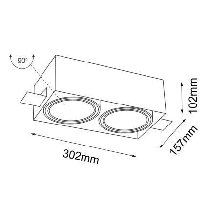 Shilo - Ugradbena svjetiljka 2xGU10/15W/230V bijela