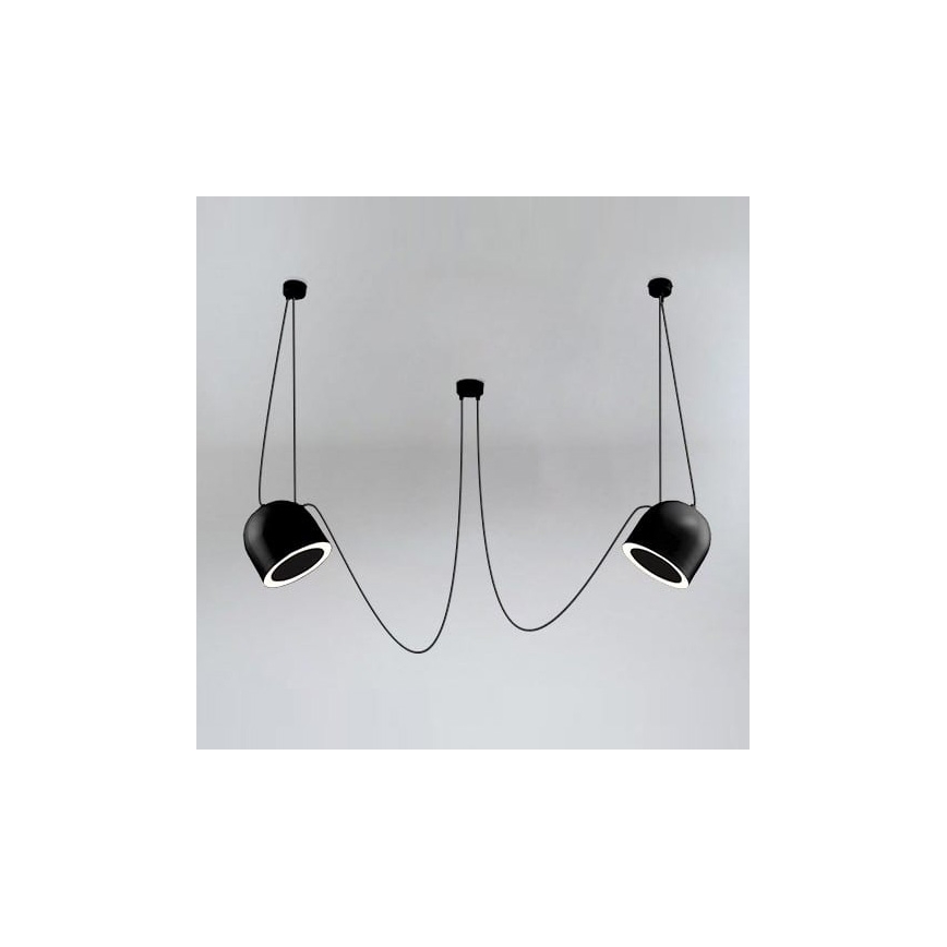 Shilo - Luster na sajli 2xE14/15W/230V pauk crna