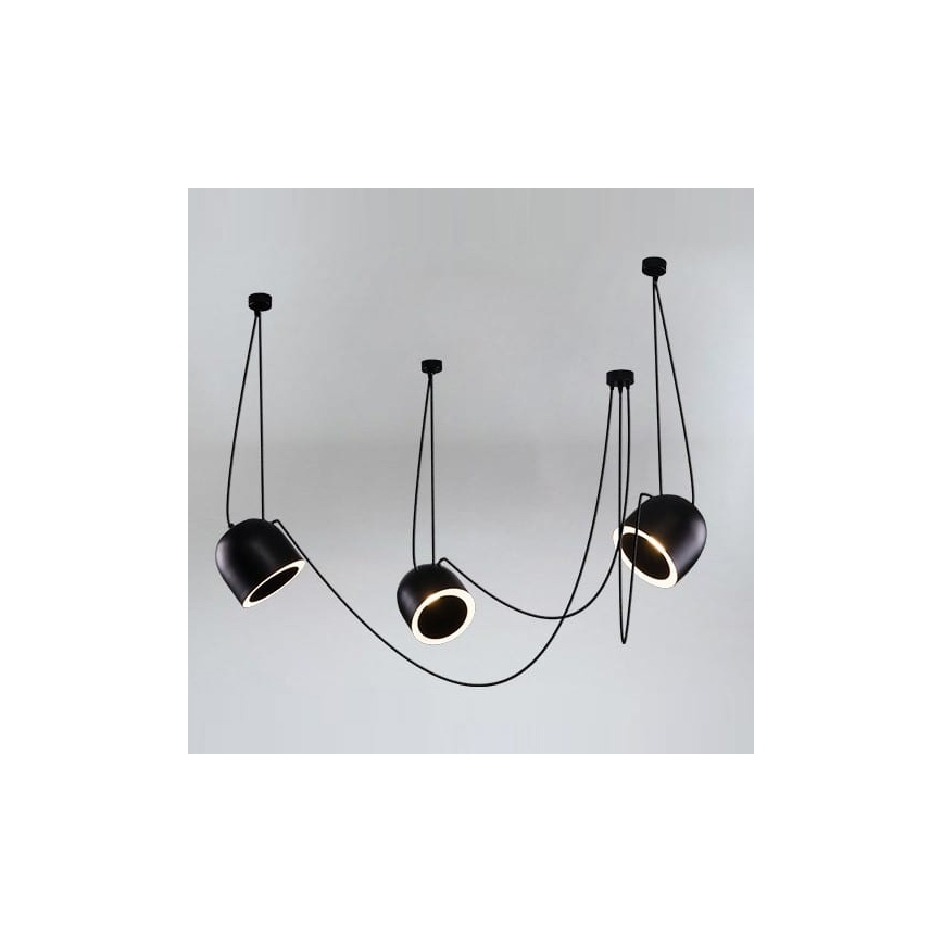 Shilo - Luster na sajli 3xE14/15W/230V pauk crna