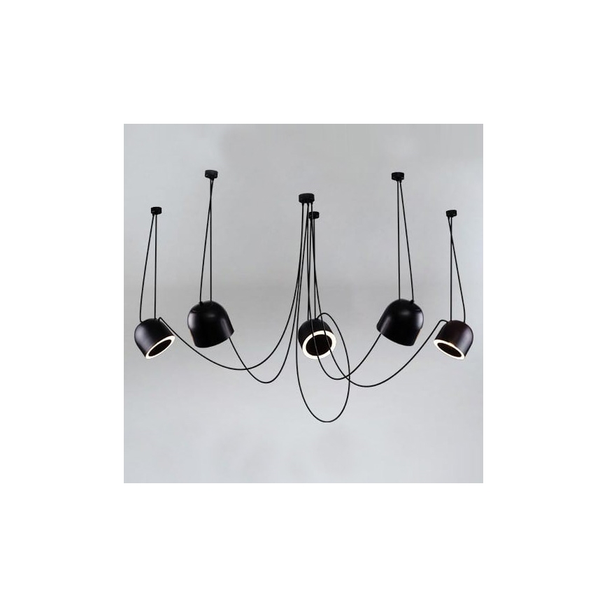 Shilo - Luster na sajli 5xE14/15W/230V pauk crna