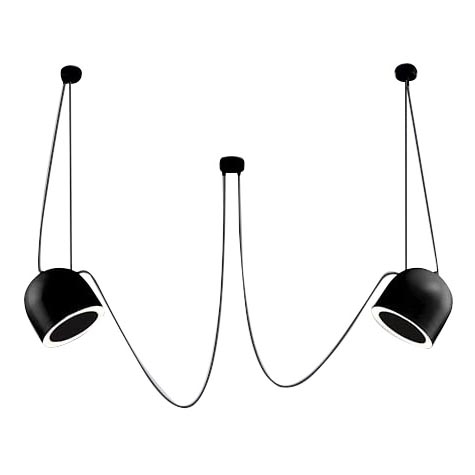 Shilo - Luster na sajli 2xE14/15W/230V pauk crna