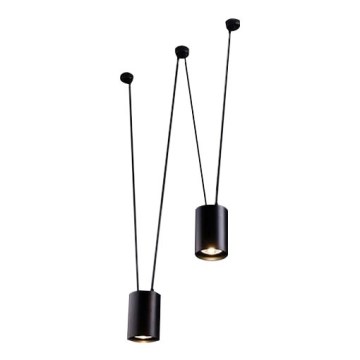 Shilo - Luster na sajli 2xGU10/15W/230V pauk crna