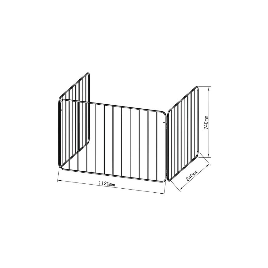 Sigurnosna zaštita za kamin 74x280 cm crna