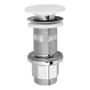 Silfra - Slivnik za umivaonik, promjer 6,7 cm, bijeli/sjajni krom