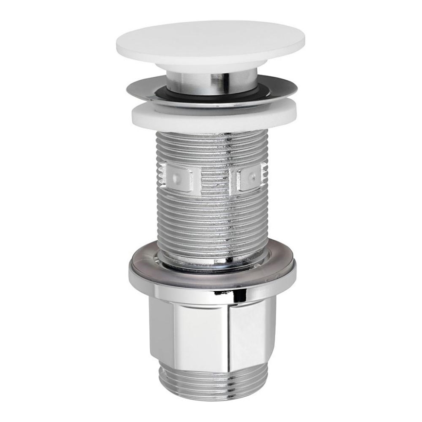 Silfra - Slivnik za umivaonik, promjer 6,7 cm, bijeli/sjajni krom