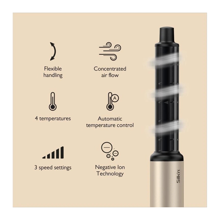 Silk’n - Sušilo za kosu SILKYAIR FLEX 230V crna/zlatna
