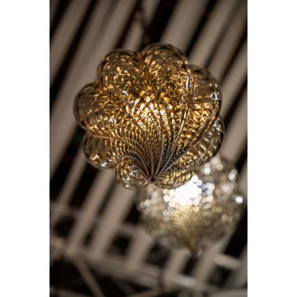 SIRU - Luster na lancu GOCCIA 1xE27/60W/230V pr. 25 cm bež/smeđa murano staklo