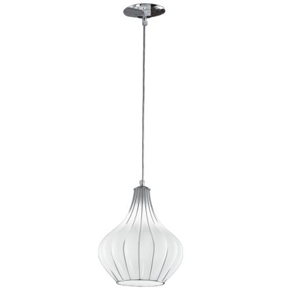 SIRU - Luster na sajli AURIGA 1xE14/40W/230V pr. 26 cm mat krom/bijela murano staklo