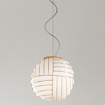 SIRU - Luster na sajli CARTESIO 1xE27/60W/230V zlatna/bijela murano staklo