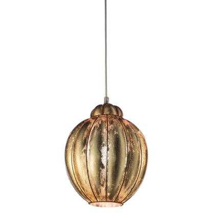 SIRU - Luster na sajli FOGLIA ORO 1xE27/60W/230V pr. 25 cm zlatna murano staklo/zlatna