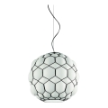 SIRU - Luster na sajli GALAPAGOS 1xE27/60W/230V crna/bijela murano staklo