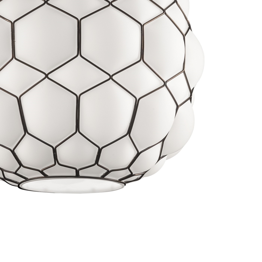 SIRU - Luster na sajli GALAPAGOS 1xE27/60W/230V crna/bijela murano staklo