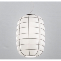 SIRU - Luster na sajli LANTERNA 1xE27/60W/230V pr. 32 cm crna/bijela murano staklo