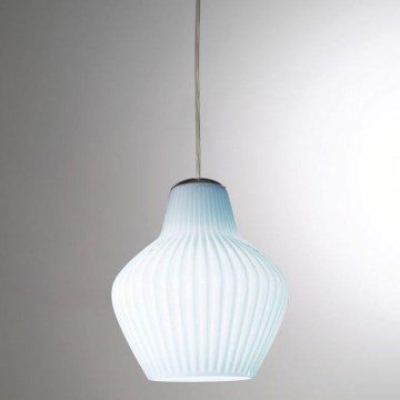 SIRU - Luster na sajli LONDON 1xE27/60W/230V plava/sjajni krom murano staklo
