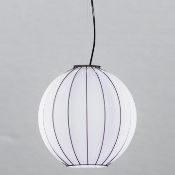 SIRU - Luster na sajli SFERA 1xE27/60W/230V pr. 32 cm crna/bijela murano staklo
