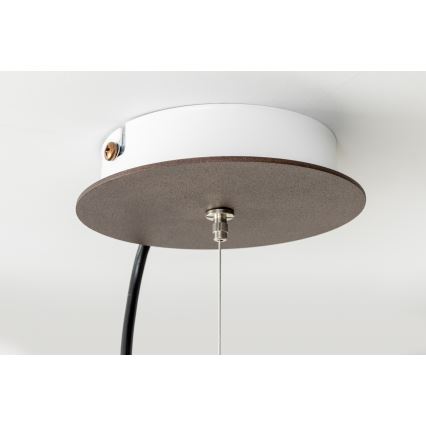 SIRU - Luster na sajli TERRA 1xE27/60W/230V crna/prozirna murano staklo