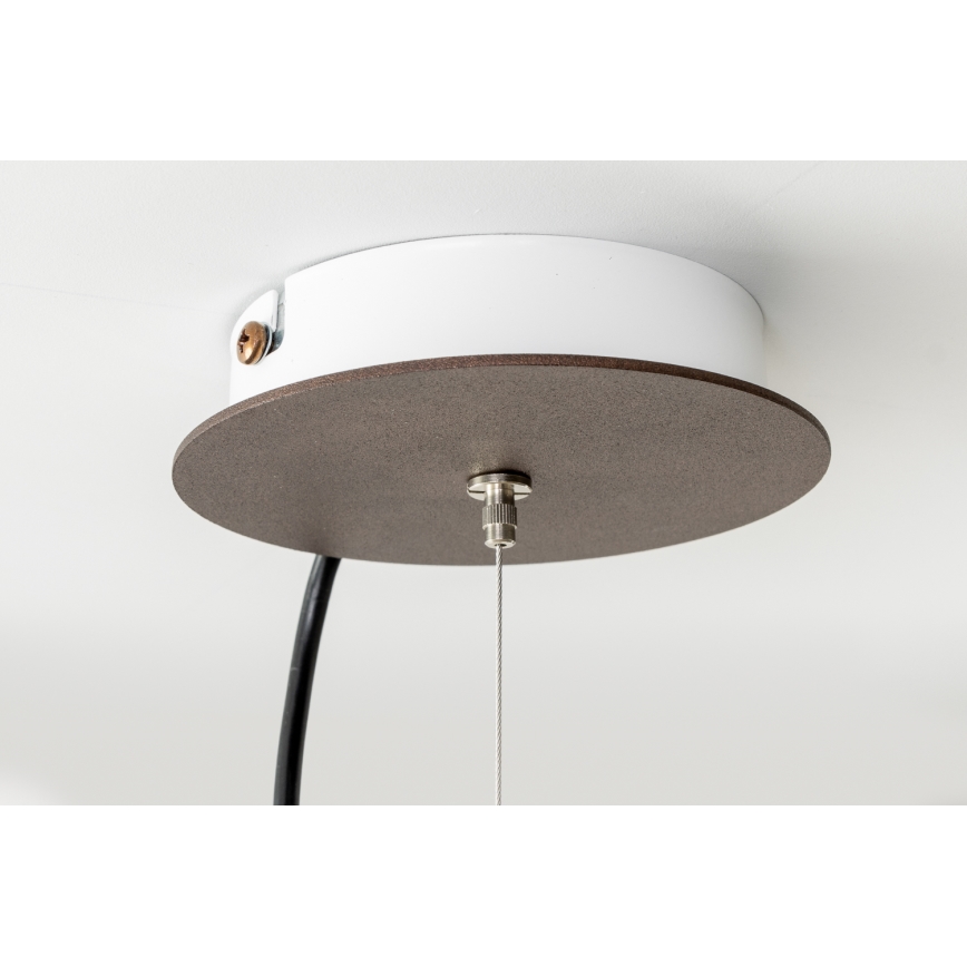 SIRU - Luster na sajli TERRA 1xE27/60W/230V crna/prozirna murano staklo