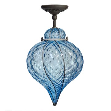 SIRU - Nadgradni luster GOCCIA 1xE27/60W/230V pr. 25 cm plava/smeđa murano staklo