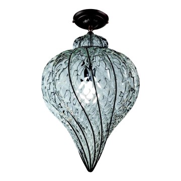 SIRU - Nadgradni luster GOCCIA 1xE27/60W/230V pr. 25 cm prozirna/smeđa murano staklo